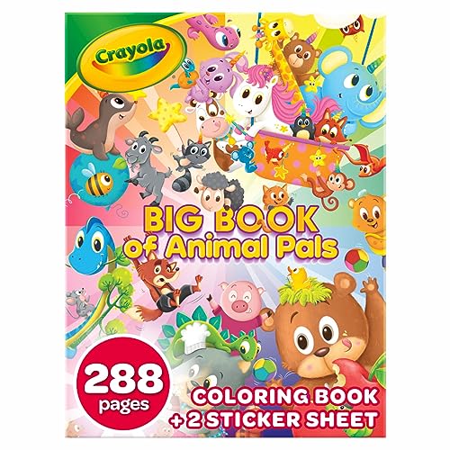 Crayola Coloring Book, Big Book of Animal Pals, 288 Coloring Pages, Gift for Kids, Age 3, 4, 5, 6