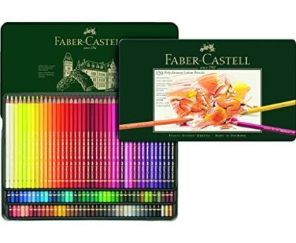 [3]Faber-Castell Polychromos Artists' Color Pencils - Tin of 120 Colors - Premium Quality Artist Pencils