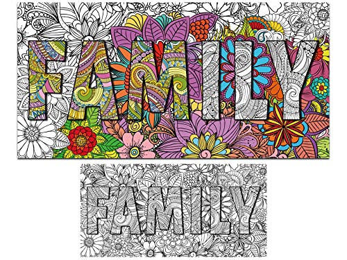 Giant Mandala Coloring Posters 50" x 25" Jumbo Family Mandala Coloring Posters for Kids Teens Adults Large Mandala Coloring Tablecloth Huge Art Craft Activity for Home Classroom Party Supplies Favor